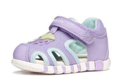 Încălțăminte copii - Sandale Geox primii pași B Sandal Strawberry B6517B lila cu căpșunel pentru fetițe