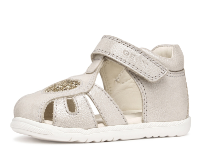 Încălțăminte copii - Sandale Geox primii pași piele naturală B Sandal Macchia Gir B654WA 0MAEW C0262  cremz pentru fetițe