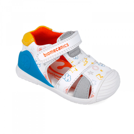 Sandale Primii Pasi Biomecanics 252116-C835 Blanco y Yema [1]