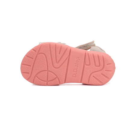 Sandale din piele naturala, flexibile pentru primii pasi prindere in doua barete G111-61348 aramiu pentru fete [5]