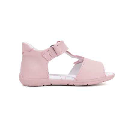 Sandale din piele naturala, flexibile pentru primii pasi prindere in doua barete G111-61348 aramiu pentru fete [3]