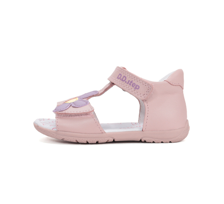 Sandale din piele naturala, flexibile pentru primii pasi prindere in doua barete G111-61348 aramiu pentru fete [1]