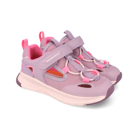 Sandale primii pasi - Sandale textile, flexibile, sport 262255-B164 pentru fete in cluoarea lila