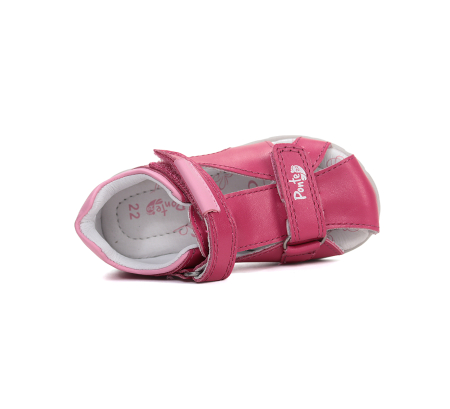 Sandale Supinate din piele naturala, pentru fete, roz, ajustare cu doua barete DA05-6-1925c DD Step Ponte [4]