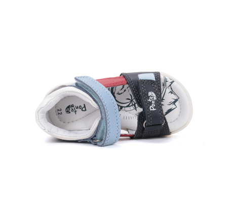 Sandale Supinate din piele naturala, pentru baieti, bleumarin, ajustare cu doua barete DA05-6-1884, Ponte [5]