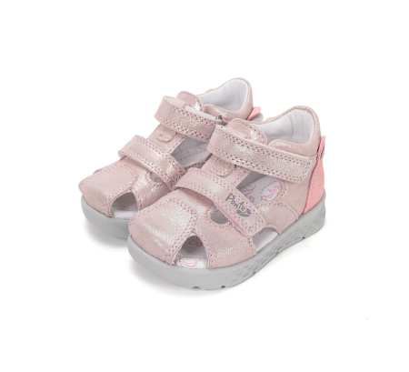 Încălțăminte copii - Sandale Supinate din piele naturala, pentru fete, gold, ajustare cu doua barete DA05-6-1256C DD Step Ponte