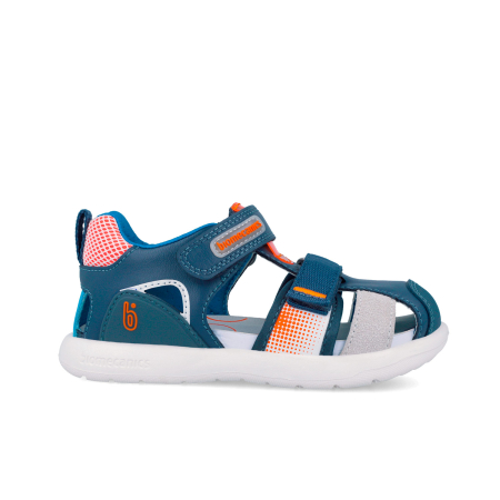 Sandale piele naturala pentru baieti in culoarea bleumarin 262231-A556, inchise, dubla inchidere peste degete [4]