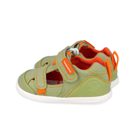 Sandale barefoot textile, inchise, verzi foarte flexibile 262191-B442 pentru fete Biomecanics [1]