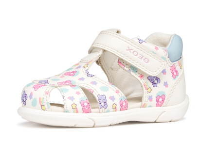 Încălțăminte copii - Sandale Geox primii pași Zapito, B556FB 05404 C0270 albe  pentru fetițe