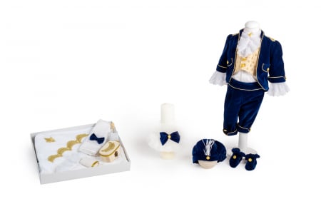 Set botez Micul Prinț, din catifea albastră [0]