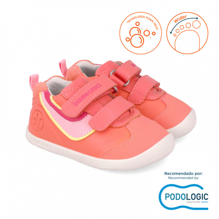 Pantofi primii pași - Sneaker Biomecanics 252161-A833 Cantalupe, Biogateo Wider