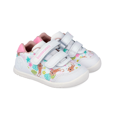 Pantofi primii pași - Sneaker Biomecanics Calapod Lat 262156-A050 din piele naturala, pentru fete, in culairea alb,, Biomecanics Barefoot