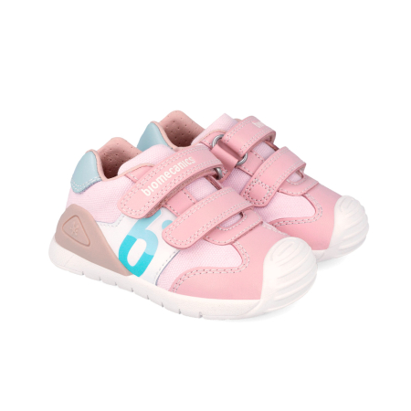Pantofi primii pași - Sneakers Biomecanics Primii Pasi 262121-C032 pentru fete in culoarea roz
