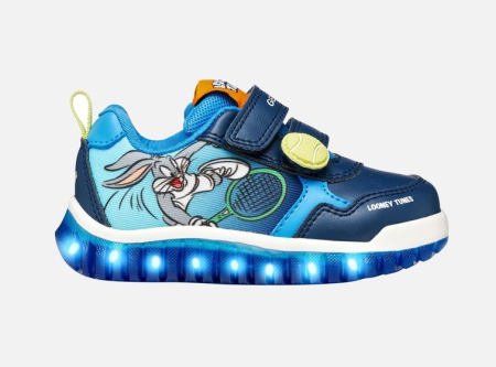 Incaltaminte primii pasi - Sneakers lightyloo B545ZB 05411 CB44D Bugs Bunny, Geox  pentru baieti in culoarea albastru