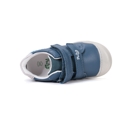 Pantofii supinati, din piele naturala, albastrii pentru baietii DA03-6-1231L [3]