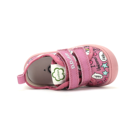 Pantofi textili barefoot hidrofobi D.D.Step roz cu unicorni pentru fete C100-62741 [3]