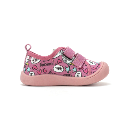 Pantofi textili barefoot hidrofobi D.D.Step roz cu unicorni pentru fete C100-62741 [2]