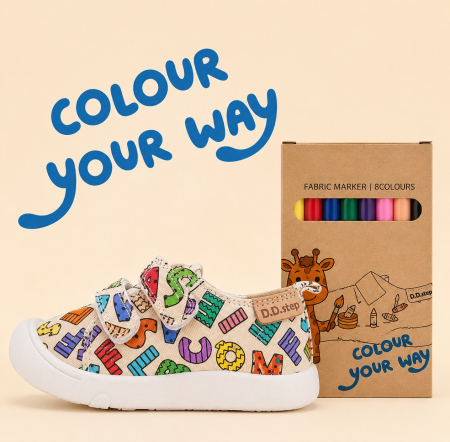 Tenisi  barefoot D.D.Step  C100-71174 pentru copii, calapod lat, exterior textil hidrofob [3]