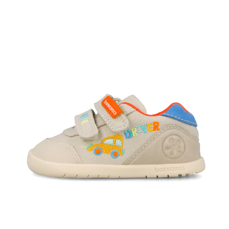 Tenisi foarte usori Biomecanics Barefoot Calapod Lat 262196-B103 in culoarea bej cu masinute pentru baieti Barefoot, Biomecanics [3]