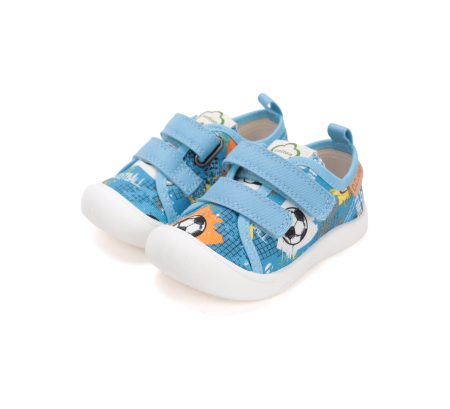 Tenisi textili pentru baiat, albastrii C100-61415A DD Step [0]