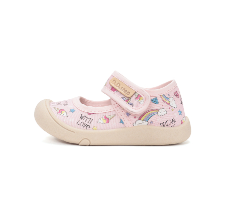 DD Step - Balerini textili pentru fete, roz C100-61436 DD Step