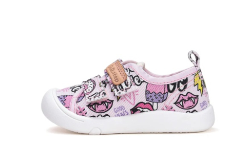 Tenisi - Tenisi textili pentru fete cu roz C100-52850 DD Step