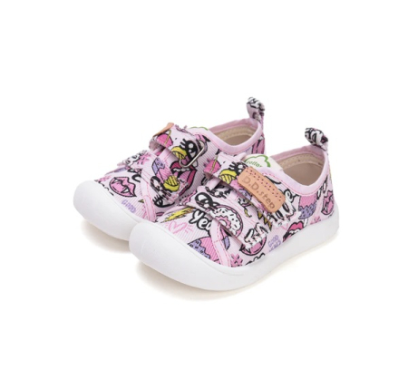 Tenisi textili pentru fete cu roz C100-52850 DD Step [2]