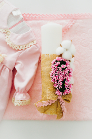 Trusou Botez Complet Rose Flori De Bumbac [2]