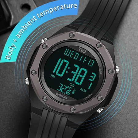 Ceas de mana barbatesc TIO Sport Cronometru Masoara temperatura corporala si ambientala [5]