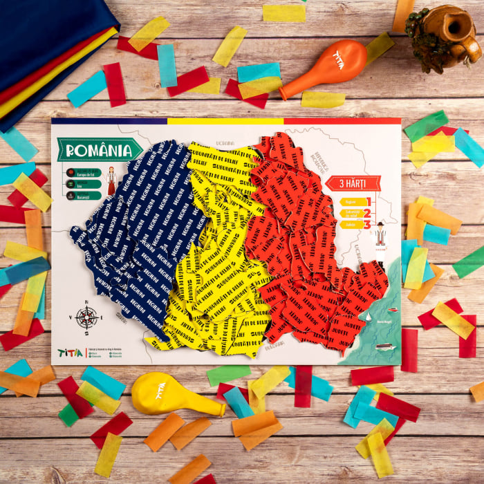 Construiește România - Puzzle în 3 straturi - Județe, Regiuni, Relief [3]