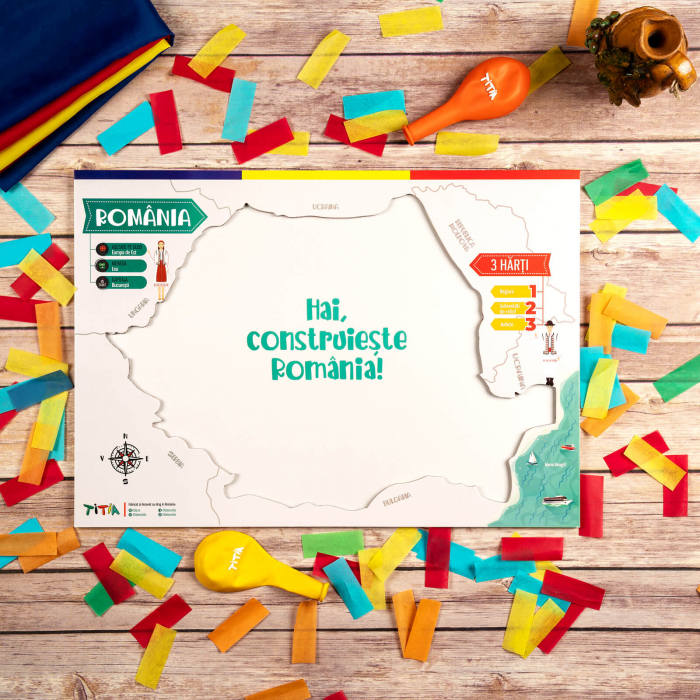 Construiește România - Puzzle în 3 straturi - Județe, Regiuni, Relief [2]