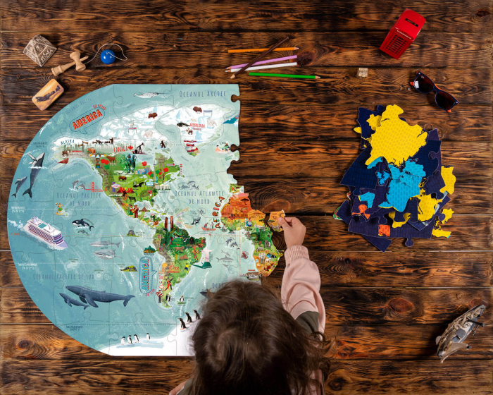 Construiește Harta Lumii - Puzzle Educativ în Format Mare [6]