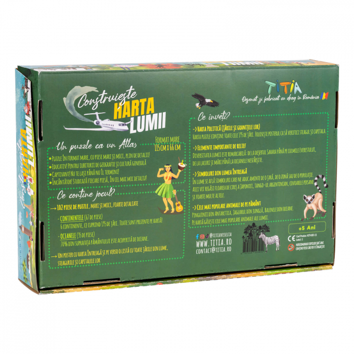 Construiește Harta Lumii - Puzzle Educativ în Format Mare [8]