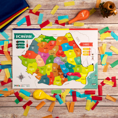 Construiește România - Puzzle în 3 straturi - Județe, Regiuni, Relief [3]