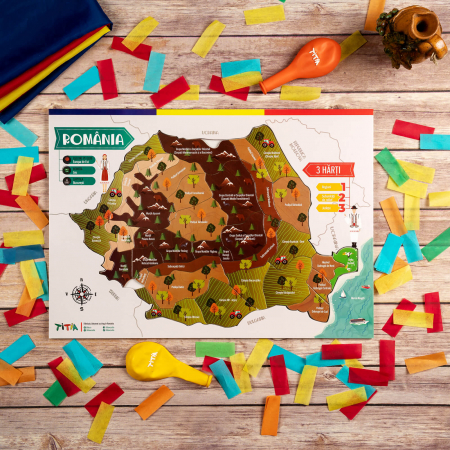Construiește România - Puzzle în 3 straturi - Județe, Regiuni, Relief [5]