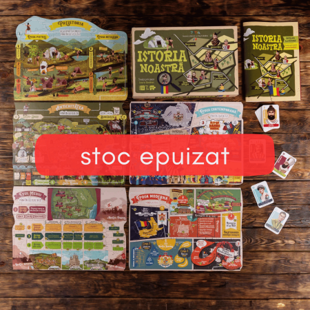 11 - 14 Ani - Istoria Noastră - 5 Seturi Puzzle, 48 Cartonașe cu Personaje Istorice, 1 Broșură Ilustrată (38 pagini)