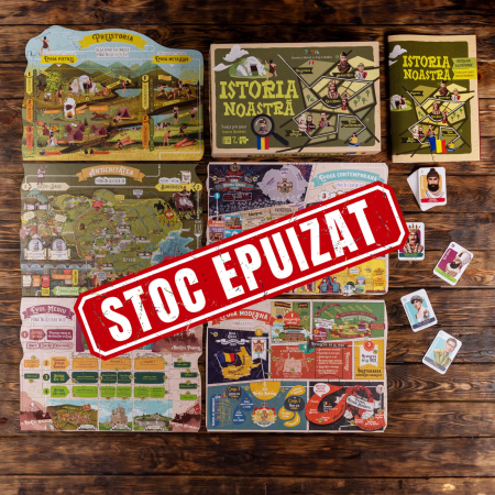14+ Ani - Istoria Noastră - 5 Seturi Puzzle, 48 Cartonașe cu Personaje Istorice, 1 Broșură Ilustrată (38 pagini)
