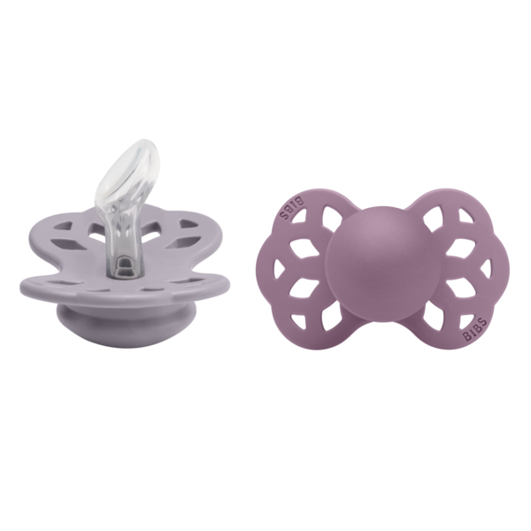 2 Pack Bibs Infinity Anatomical Fossil Grey / Mauve 1 (0-6 luni) [2]
