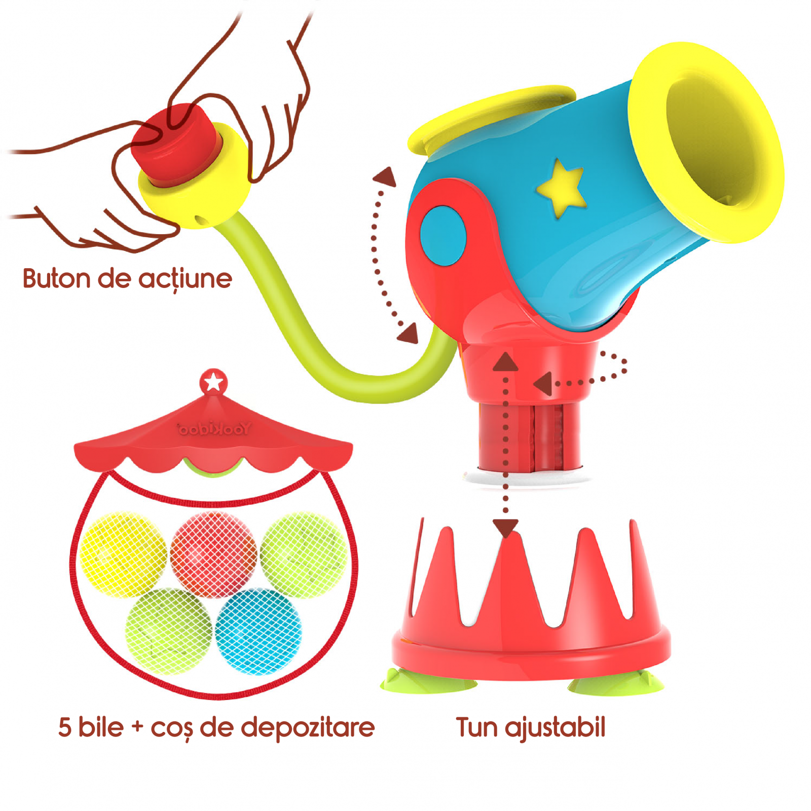 Jucărie, Tun de apă cu bile, 3-6 ani, Yookidoo [2]