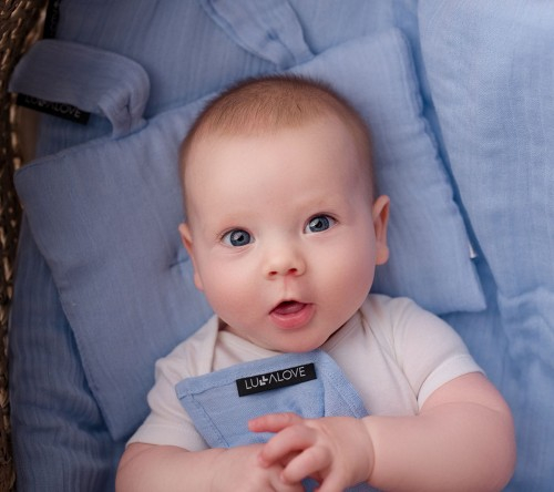 Muselina plisata din Bambus - Blue [2]