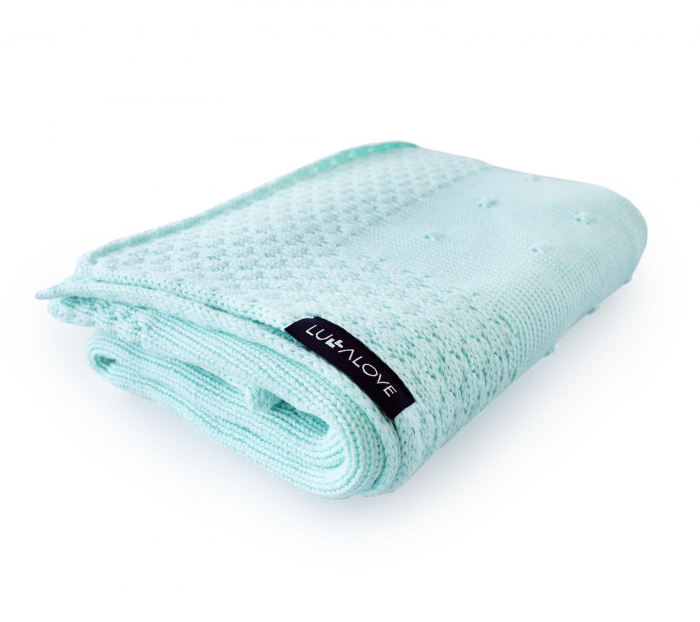 Paturica Bebelusi Bambus 80 x 100cm - Mint Popcorn [2]