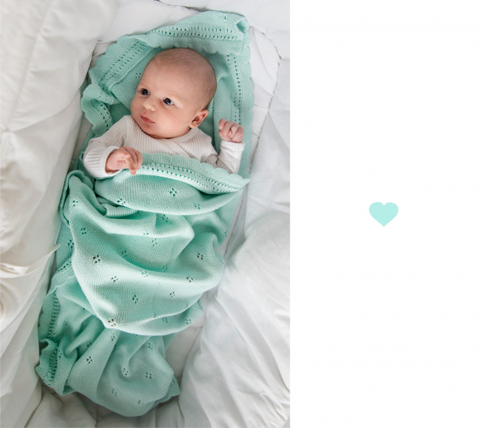 Patura Bebelusi Bambus 80x100 cm Daisy Mint [5]