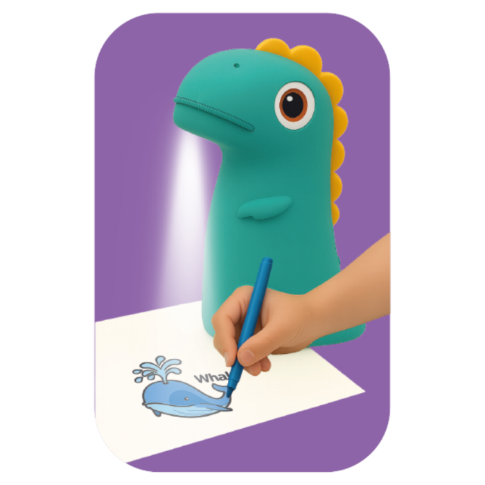 Proiector de desen pentru copii KIDDOBOO Dino's Art Green, 32 imagini, 4 discuri, lampă de veghe, 4+ ani [2]