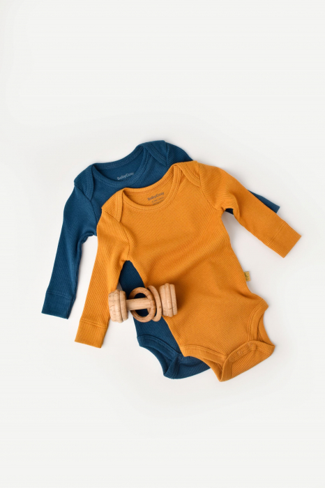 Set Body Maneca Lunga 2 Set 2 Body Maneca Lunga Mustar Petrol