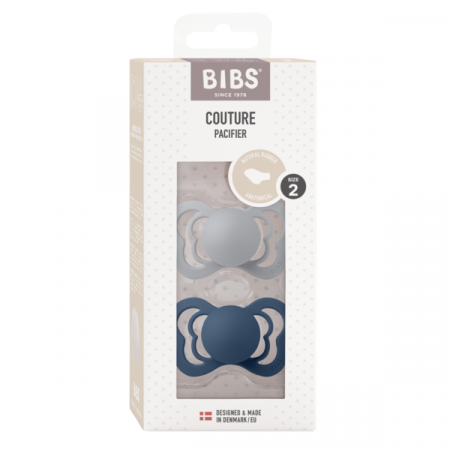 Suzete - 2 Pack Bibs Couture Anatomical Cloud / Steel Blue 2 (6-18 luni)