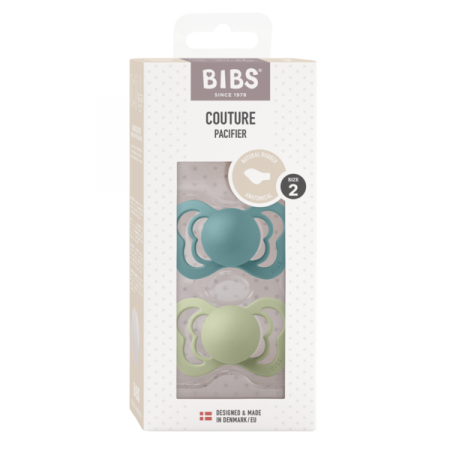 Suzete - 2 Pack Bibs Couture Anatomical Island Sea / Sage 2 (6-18 luni)