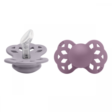 2 Pack Bibs Infinity Anatomical Fossil Grey / Mauve 1 (0-6 luni) [1]