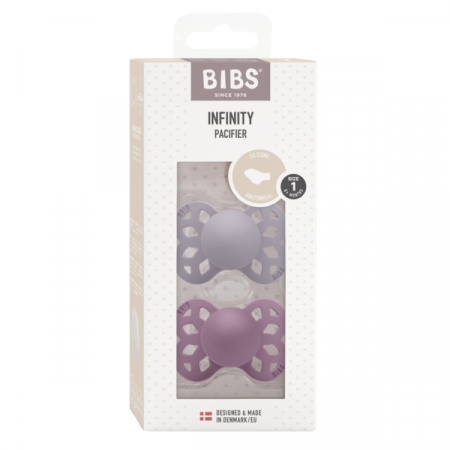Suzete - 2 Pack Bibs Infinity Anatomical Fossil Grey / Mauve 1 (0-6 luni)