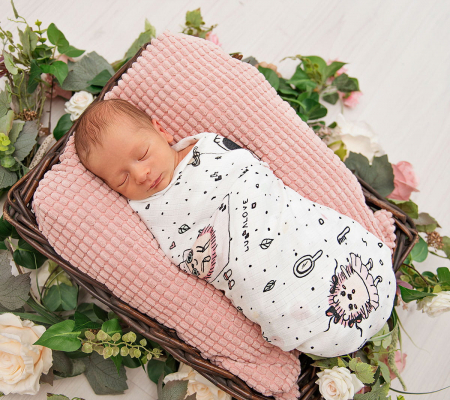 Muselina de infasat - Ariciul Roz 100x100cm [1]