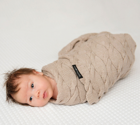 Patura lana Merinos Lullalove 80x100cm - Beige [1]